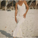 Vestido Longo Decote V Flores 3D Off White