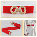 Cinto Elástico Fivela Geométrica Dourada