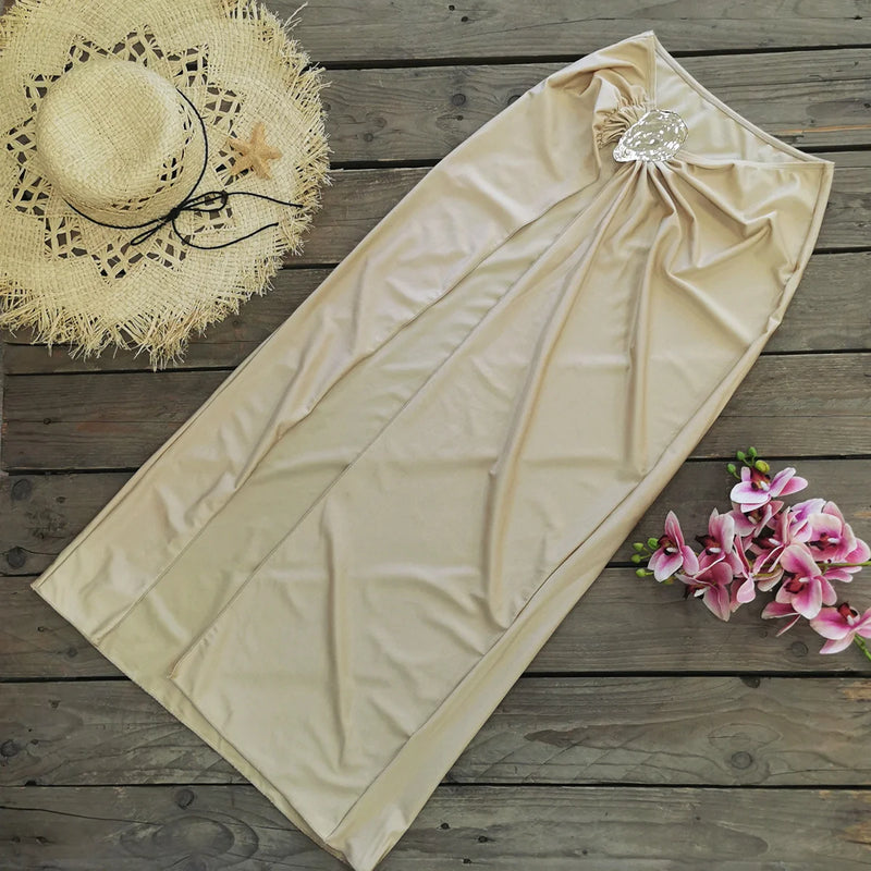 Conjunto 3 Peças Biquíni e Saia Com Fivela Preto