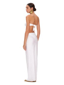 Conjunto 3 Peças Biquíni e Saia Com Fivela Branco