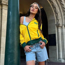 Casaco Unissex Com Zíper Personalizado Com Temática Do Brasil