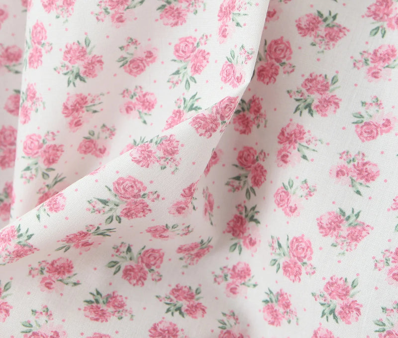Vestido Midi Alça Fina Decote Coração Estampa Floral