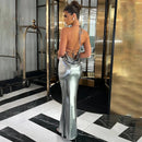 Vestido Max Longo Metalizado