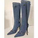 Bota Cano Alto Salto Fino Neon