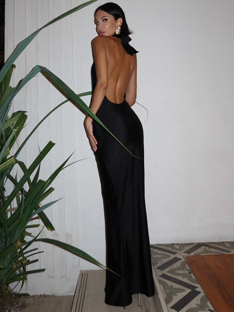 Vestido Longo Recorte Reto Com Fenda Amarelo