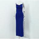 Vestido Longo Cauda Drapeada Alça Fina Branco