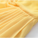 Vestido Longo Tomara Que Caia Com Fenda Drapeado Amarelo