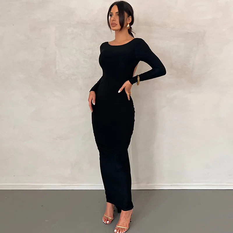Vestido Longo Cauda Drapeada Vermelho
