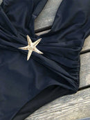 Conjunto 2 Peças Maiô e Saia Estrela Do Mar Preto