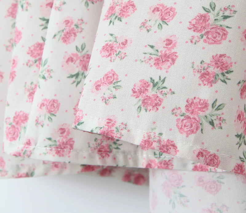 Vestido Midi Alça Fina Decote Coração Estampa Floral