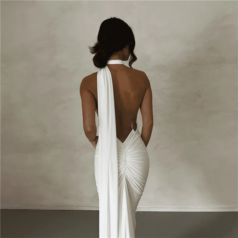 Vestido Longo Drapeado Um Ombro Só Vermelho