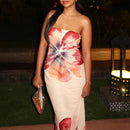 Vestido Longo Tomara Que Caia Recorte Reto Estampado