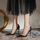 Scarpin Salto Agulha Com Tachas