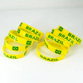Pulseira De Silicone Com Temática Do Brasil Lote Com 5 Peças