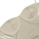 Vestido Rodado Alça Fina Plissado Bege