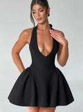 Vestido Curto Estruturado Decote V Branco