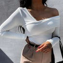 Blusa Manga Longa Decote Ombro a Ombro