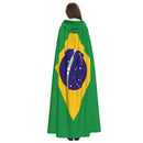 Capa Longa Com Capuz Da Bandeira Nacional Do Brasil