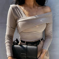 Blusa Manga Longa Decote Ombro a Ombro