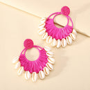 Brinco Artesanal Redondo Com Conchas