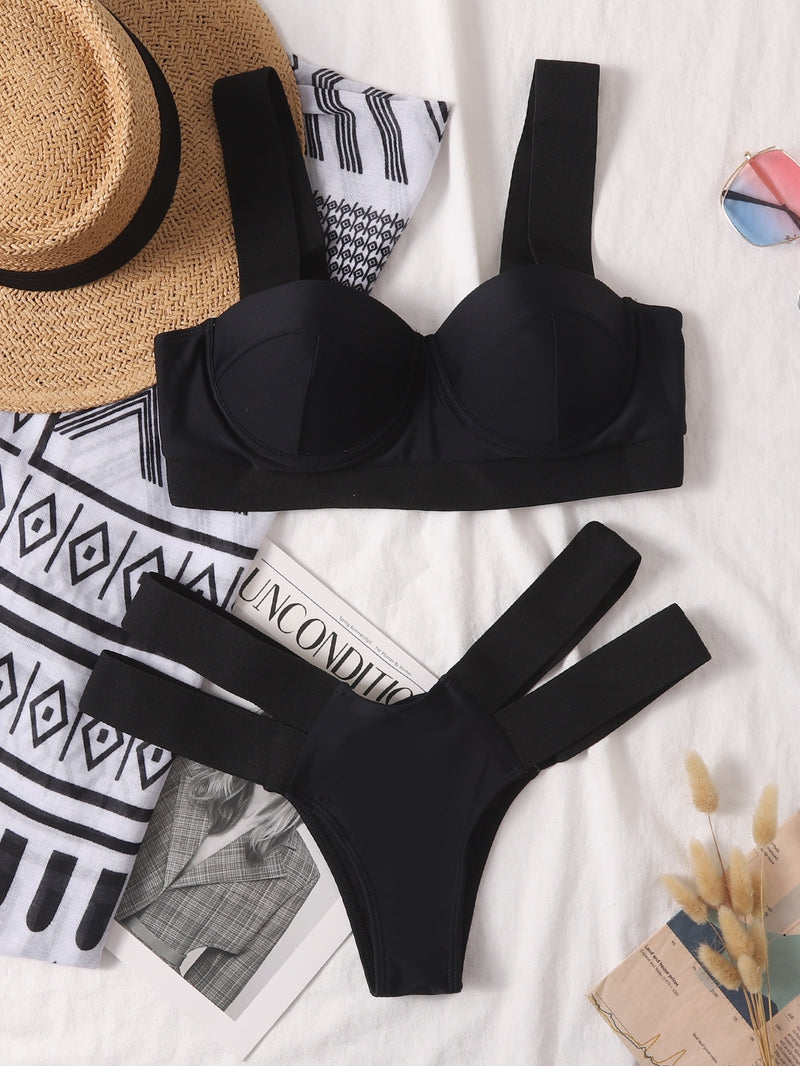 Biquíni Meia Taça Bandagem Com Bojo