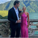 Vestido Midi De Franjas Gola Halter Dourado