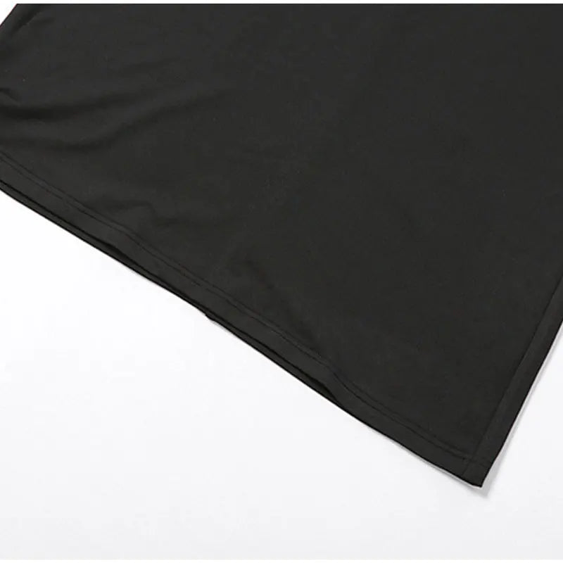 Vestido Longo Cauda Drapeada Alça Fina Preto