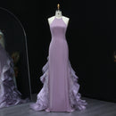 Vestido Longo Estilo Sereia Com Cauda E Babados Deslumbrante