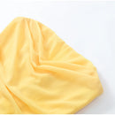 Vestido Longo Tomara Que Caia Com Fenda Drapeado Amarelo