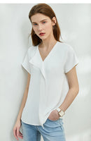 Camisa Em Chiffon Manga Curta