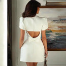 Vestido Curto Com Manga Alfaiataria Vermelho