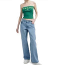 Top Cropped Tomara Que Caia Verde Estampa Brasil