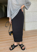 Saia Midi Franzida De Malha