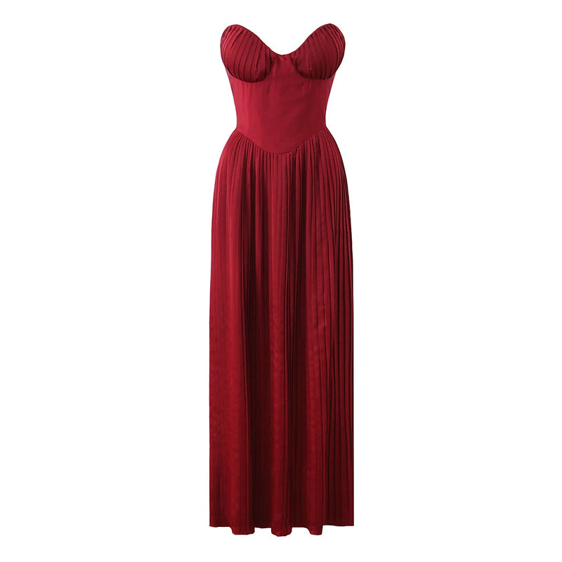 Vestido Longo Chiffon Plissado Tomara Que Caia Azul Ciano