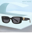 Óculos De Sol Retangular Retrô Preto