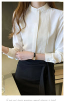 Camisa Social Manga Longa Chiffon Verde