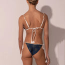 Conjunto 2 Peças Biquíni e Saia Estampa Solar Azul Marinho