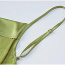 Vestido Longo Com Fenda De Cetim Verde