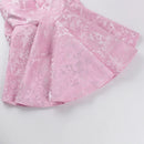 Vestido Curto Rodado Decote V Com Laço Amarelo