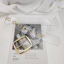 Cinto Transparente Fivela Dourada