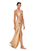 Conjunto 3 Peças Biquíni e Saia Com Fivela Branco