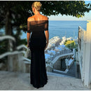 Vestido Longo Ombro a Ombro Off White Elegant