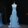Vestido Longo Estilo Sereia Com Cauda E Babados Deslumbrante