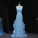 Vestido Longo Estilo Sereia Com Cauda E Babados Deslumbrante