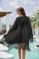 Saída De Praia Manga Longa Com Franja