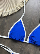 Conjunto De Biquíni 2 Peças Cortininha Fio Dental Estampa Brasil