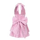 Vestido Curto Rodado Decote V Com Laço Amarelo