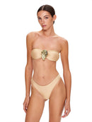 Conjunto 3 Peças Biquíni e Saia Com Fivela Branco