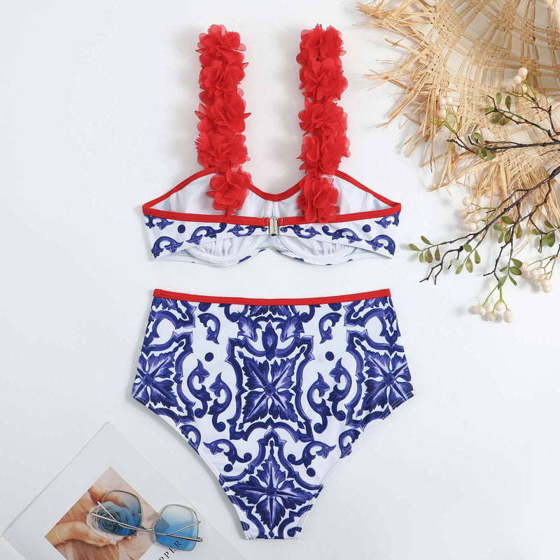 Conjunto Biquíni + Pareô Estampa Grega