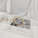 Cinto Transparente Fivela Dourada